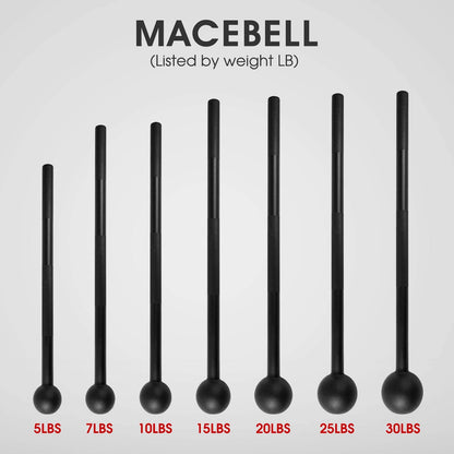 Steel Mace Bell for Comprehensive Strength Training - Enhance Full Body, Muscular Development, Shoulder, Grip, and Forearm Workouts, Available in Weights of 5, 7, 10, 15, 20, 25, and 30 LB for Both Men and Women