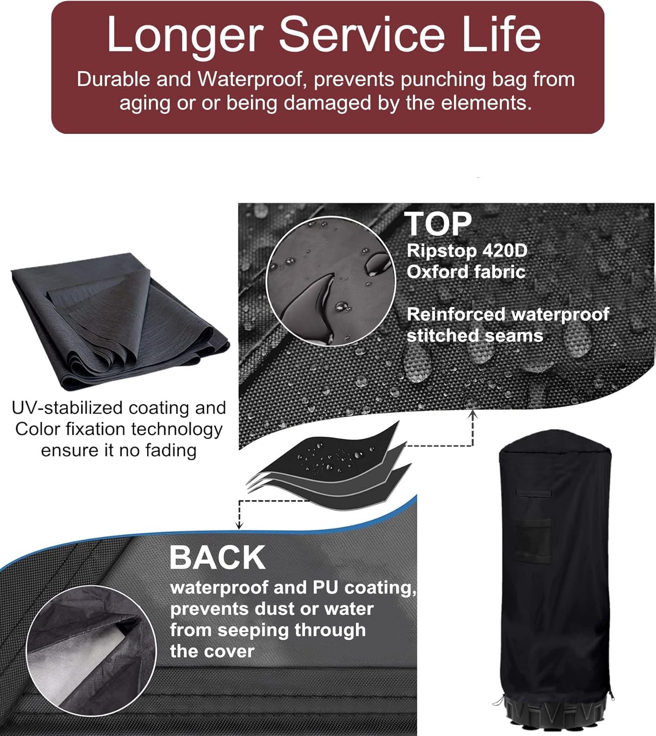 Freestanding Heavy Bag Protective Cover - Waterproof Outdoor Cover for Boxing Equipment