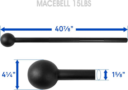 Steel Mace Bell for Comprehensive Strength Training - Enhance Full Body, Muscular Development, Shoulder, Grip, and Forearm Workouts, Available in Weights of 5, 7, 10, 15, 20, 25, and 30 LB for Both Men and Women