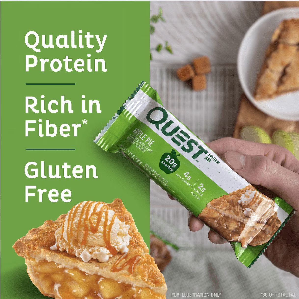 Quest Protien Bars, Low Sugar, High Protien, Apple Pie, 12 Count