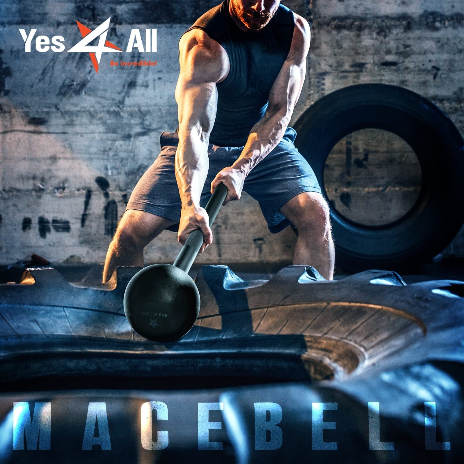 Steel Mace Bell for Comprehensive Strength Training - Enhance Full Body, Muscular Development, Shoulder, Grip, and Forearm Workouts, Available in Weights of 5, 7, 10, 15, 20, 25, and 30 LB for Both Men and Women